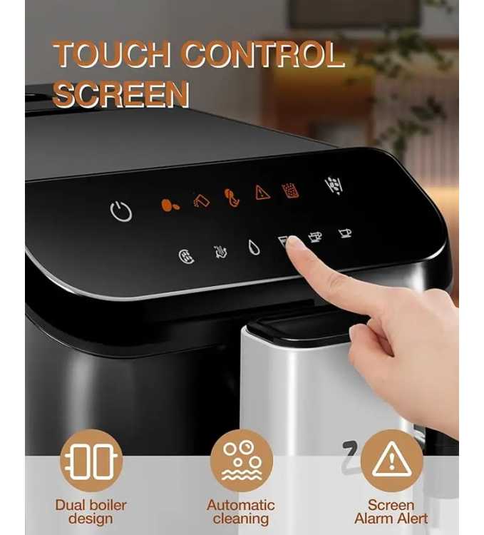 Fully Automatic Espresso Machine with Milk Frother, Professional Espresso Maker with Grinder, One-Touch Operation - AliExpress 6
