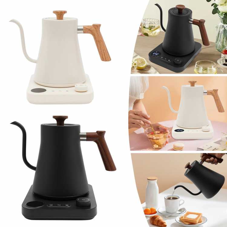Electric Kettle 0.9L Gooseneck Coffee Pot 1200W Rapid Heating Temperature Control Pot Stainless Steel Liner, Electric Tea Kettle - AliExpress