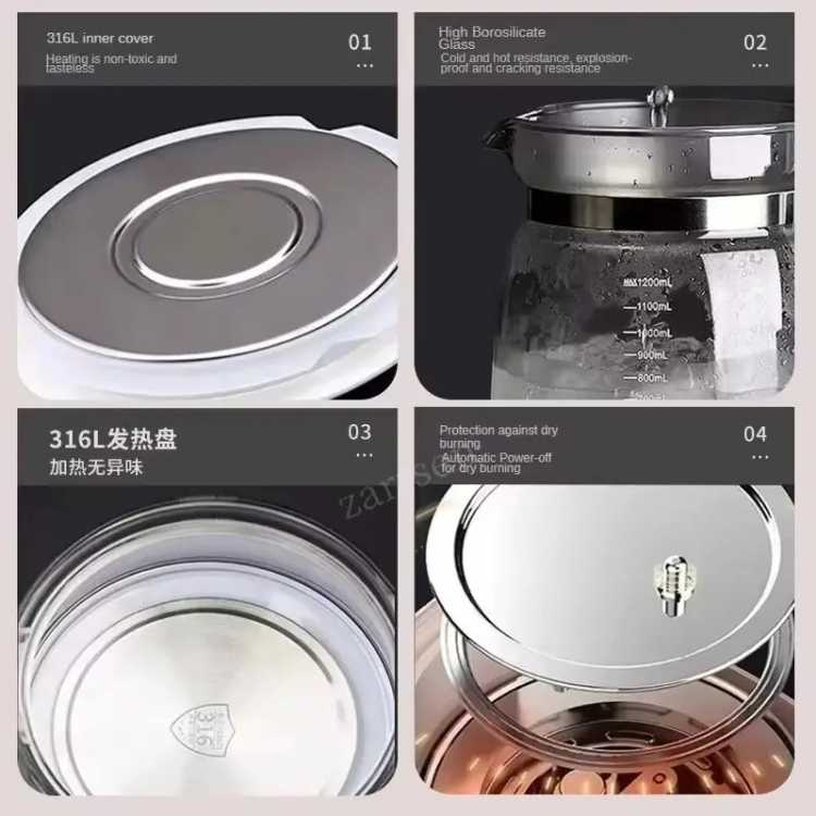 Multifunctional Health Kettle Small Office Home Use Tea Pot Electric Heating Constant Temperature Boiling Water Pot Herbal Tea - AliExpress 15