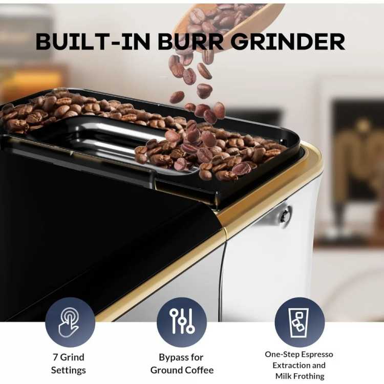 Fully Automatic Espresso Machine With Milk Frother, 4-Beverage Cappuccino Coffee Machine With Built-In Grinder and Intuitive Tou - AliExpress 15