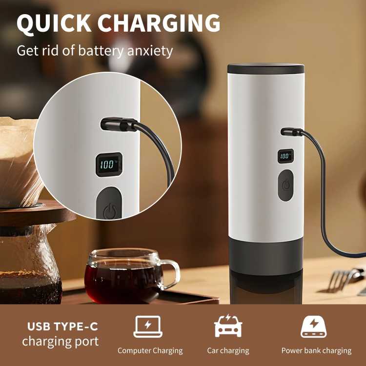 3-in-1 Portable Electric Coffee Maker Capsule Coffee Grinder Travel Coffee Maker with Cordless Heating for Car and Home Camping - AliExpress 6