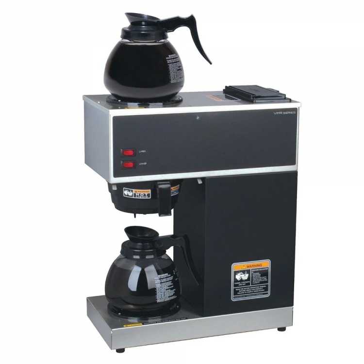 33200.0015 VPR-2GD 12-Cup Pourover Commercial Coffee Brewer with Upper and Lower Warmers and Two Glass Decanters, Black, St - AliExpress 15