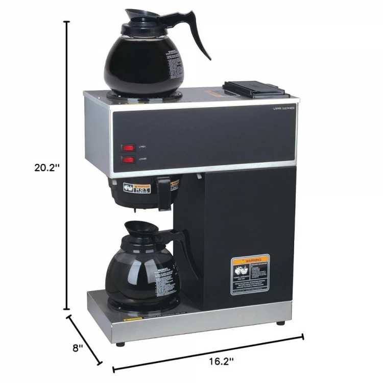 33200.0015 VPR-2GD 12-Cup Pourover Commercial Coffee Brewer with Upper and Lower Warmers and Two Glass Decanters, Black, St - AliExpress 15
