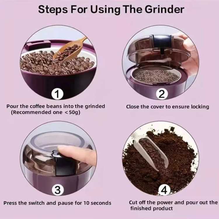Coffee Bean Grinder Electric Small Automatic PoWdering Machine Grain Grinder Powdering Artifact Ultra-Fine Grinding Crusher - AliExpress 6