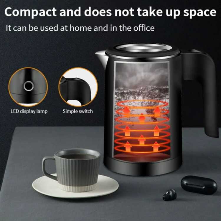 500ML Stainless Steel Portable Water Boiler Pot For Hotel Family Trip Kitchen Smart Kettle Pot Travel Electric Kettle Tea Coffee - AliExpress 15