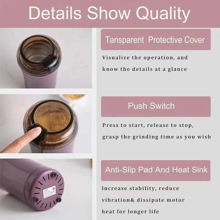 Coffee Bean Grinder Electric Small Automatic PoWdering Machine Grain Grinder Powdering Artifact Ultra-Fine Grinding Crusher - AliExpress 6