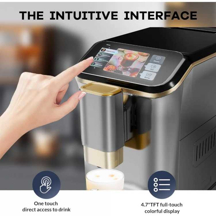 Fully Automatic Espresso Machine With Milk Frother, 4-Beverage Cappuccino Coffee Machine With Built-In Grinder and Intuitive Tou - AliExpress 15
