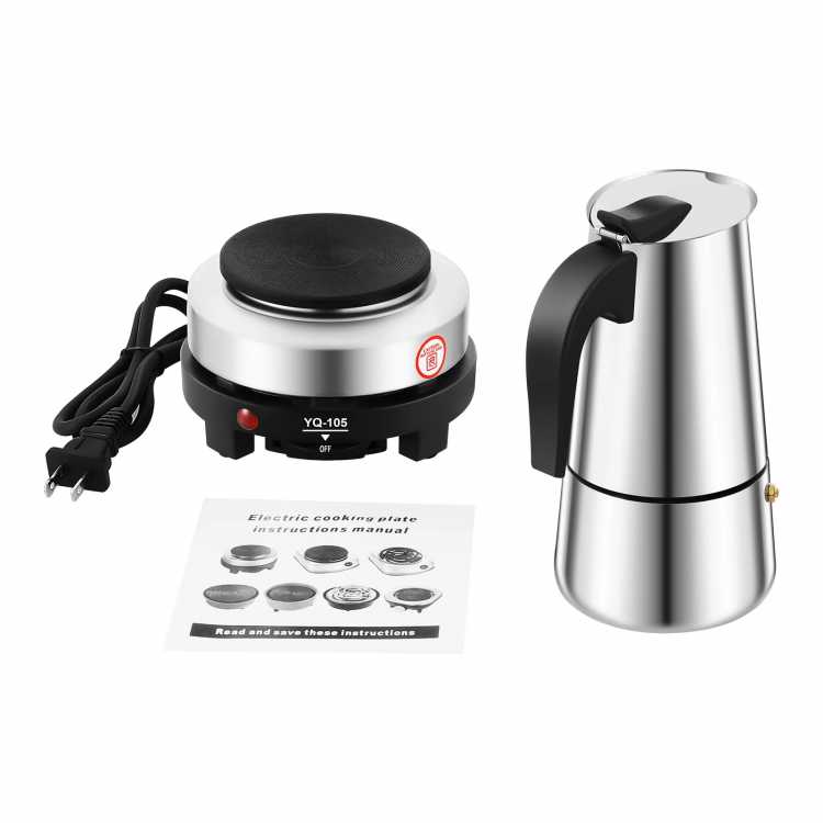 9-Cup Espresso Maker Moka Pot Coffee Infusing w/Electric Stove Stainless 450ml - AliExpress 6