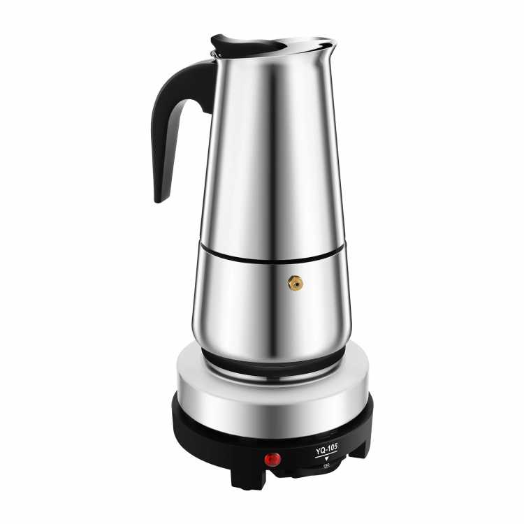 9-Cup Espresso Maker Moka Pot Coffee Infusing w/Electric Stove Stainless 450ml - AliExpress 6