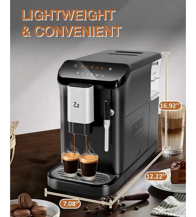 Fully Automatic Espresso Machine with Milk Frother, Professional Espresso Maker with Grinder, One-Touch Operation - AliExpress 6