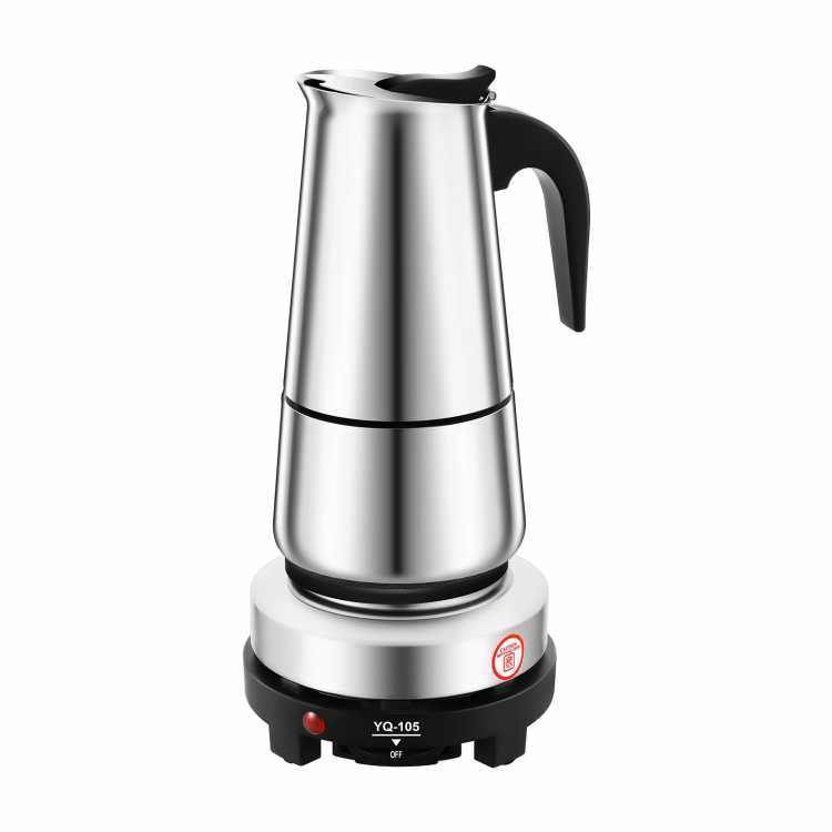 9-Cup Espresso Maker Moka Pot Coffee Infusing w/Electric Stove Stainless 450ml - AliExpress 6