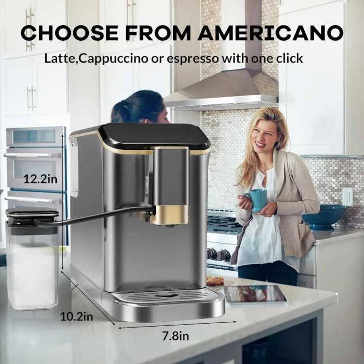Fully Automatic Espresso Machine With Milk Frother, 4-Beverage Cappuccino Coffee Machine With Built-In Grinder and Intuitive Tou - AliExpress 15